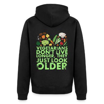 Les végétariens ne vivent plus, ils ne font que grandir - Veste à capuche bio Premium Unisexe - noir - Dos - Nico (187cm)
