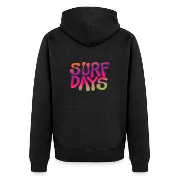 Surf Days Surfing Surfboard Water Sports - Unisex Premium Organic Zip Hoodie - black - Back - Nico (187cm)