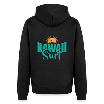 Hawaii Surf Surfing Surfboard Water Sports - Unisex Premium Organic Zip Hoodie - black - Back - Nico (187cm)