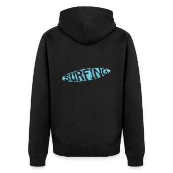 Surfing Surfboard Water Sports Surfing - Unisex Premium Organic Zip Hoodie - black - Back - Nico (187cm)