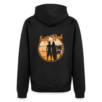 Surf Dad Surfing Surfboard Water Sports - Unisex Premium Organic Zip Hoodie - black - Back - Nico (187cm)