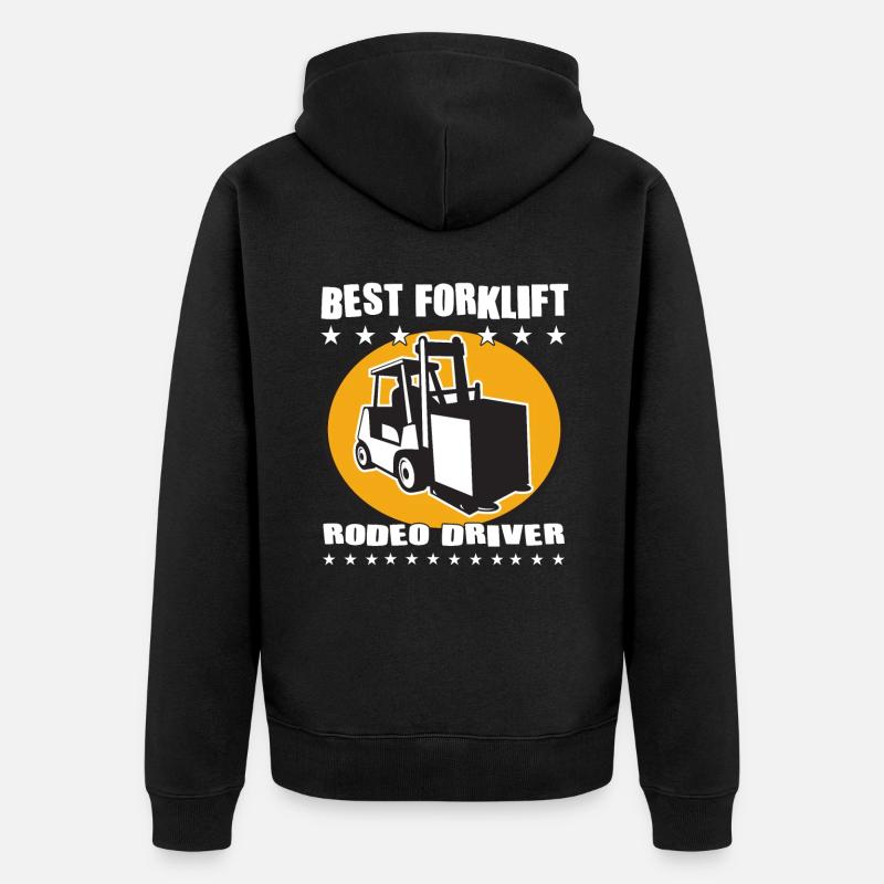 Bester Gabelstapler -Rodeo -Treiber - - Unisex Premium Bio Zip Hoodie - Schwarz