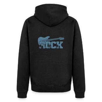 Rock Gitarre Musikstil Genre Gitarre - Unisex Premium Bio Zip Hoodie - Schwarz - Hinten - Nico (187cm)