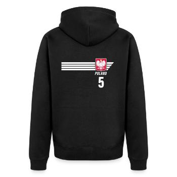 Poland Polska Polish Patriotism Football Fan - Unisex Premium Organic Zip Hoodie - black - Back - Nico (187cm)
