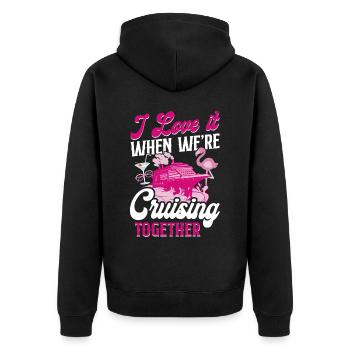 Cruise Ship Vacation Friends - Unisex Premium Organic Zip Hoodie - black - Back - Nico (187cm)
