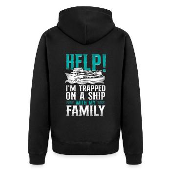 Cruise Ship Vacation Family - Unisex Premium Bio Zip Hoodie - Schwarz - Hinten - Nico (187cm)