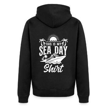 Cruise Ship Vacation This Is My - Unisex Premium Organic Zip Hoodie - black - Back - Nico (187cm)