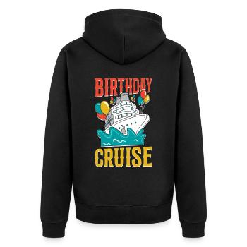 Cruise Ship Vacation Birthday - Unisex Premium Bio Zip Hoodie - Schwarz - Hinten - Nico (187cm)