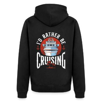 Vacances en bateau de croisière que je préférerais être - Veste à capuche bio Premium Unisexe - noir - Dos - Nico (187cm)