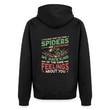 Les araignées ne sont pas dégoûtantes - Spider Lover - Veste à capuche bio Premium Unisexe - noir - Dos - Nico (187cm)