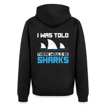 Feel stunning, shark, shark - Unisex Premium Organic Zip Hoodie - black - Back - Nico (187cm)
