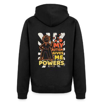 Mon autisme me donne de la force - Veste à capuche bio Premium Unisexe - noir - Dos - Nico (187cm)