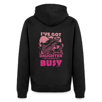 Papa Fille Enfant Fête des Pères Fille Cadeau - Veste à capuche bio Premium Unisexe - noir - Dos - Nico (187cm)