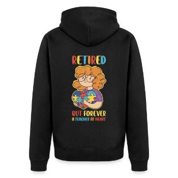 Cadeau d’enseignant à la retraite - Veste à capuche bio Premium Unisexe - noir - Dos - Nico (187cm)
