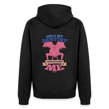 Only My Dentist Understands Me - Unisex Premium Organic Zip Hoodie - black - Back - Nico (187cm)