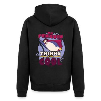 Mon pingouin pense que je suis cool - Veste à capuche bio Premium Unisexe - noir - Dos - Nico (187cm)