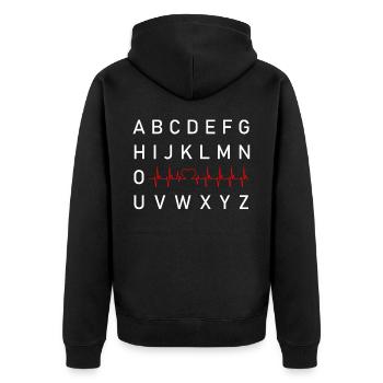 PQRST Krankenschwester, Krankenpflege - Unisex Premium Bio Zip Hoodie - Schwarz - Hinten - Nico (187cm)