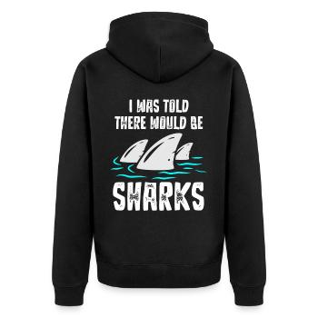Feel stunning, shark, shark - Unisex Premium Organic Zip Hoodie - black - Back - Nico (187cm)