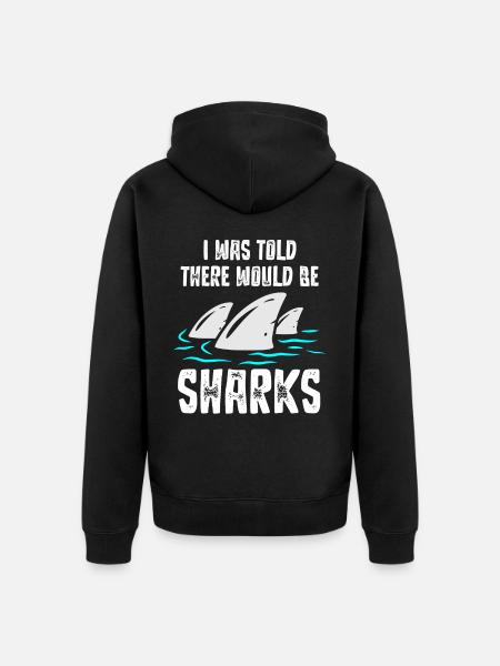 Feel stunning, shark, shark - Unisex Premium Organic Zip Hoodie - black