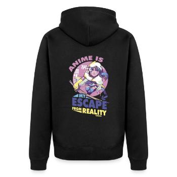 I Love Anime Japan Manga Cosplay Nerd Gift - Unisex Premium Organic Zip Hoodie - black - Back - Nico (187cm)