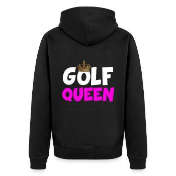 Golf Queen Queen Golfing Golfer Sports - Unisex Premium Organic Zip Hoodie - black - Back - Nico (187cm)