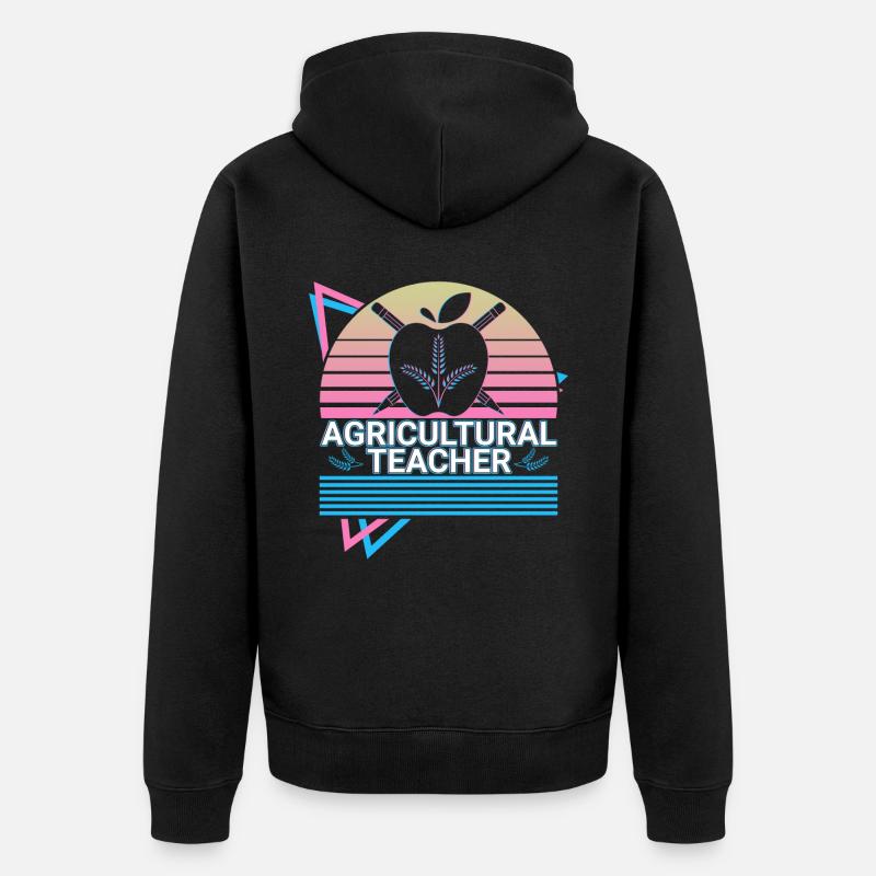 Professeur d’agriculture Ret - Veste à capuche bio Premium Unisexe - noir