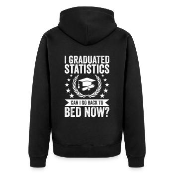 I have completed statistics - Unisex Premium Organic Zip Hoodie - black - Back - Nico (187cm)