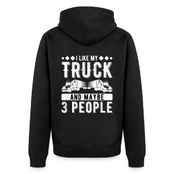 Truck Driver Truck Driver Professional Trucker - Unisex Premium Organic Zip Hoodie - black - Back - Nico (187cm)