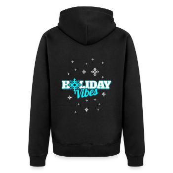 Holiday Vibes Snowflake On Christmas - Unisex Premium Bio Zip Hoodie - Schwarz - Hinten - Nico (187cm)
