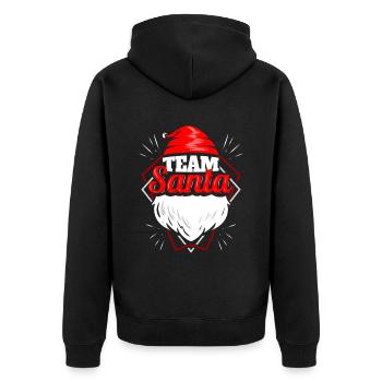 Team Santa With Santa's Hat For A Merry Christmas - Unisex Premium Bio Zip Hoodie - Schwarz - Hinten - Nico (187cm)