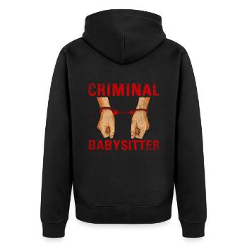 Baby-sitter criminelle Drôle d’agent correctionnel - Veste à capuche bio Premium Unisexe - noir - Dos - Nico (187cm)