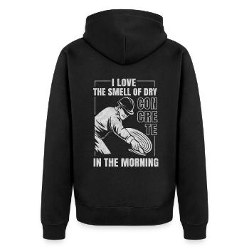 L’odeur du béton sec Drôle de pavé de béton - Veste à capuche bio Premium Unisexe - noir - Dos - Nico (187cm)