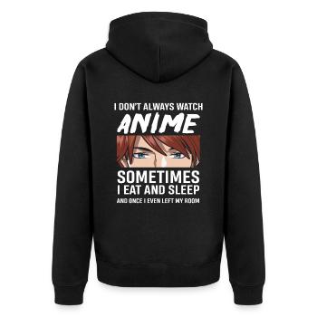 Anime - Unisex Premium Organic Zip Hoodie - black - Back - Nico (187cm)