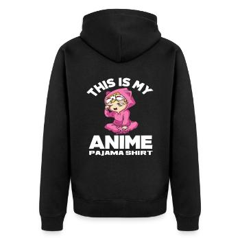 Anime Pyjama Chemise - Veste à capuche bio Premium Unisexe - noir - Dos - Nico (187cm)