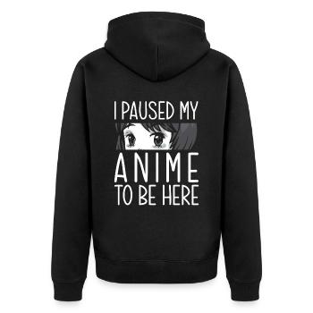 Anime Break Otaku Anime Lover Gift - Unisex Premium Organic Zip Hoodie - black - Back - Nico (187cm)