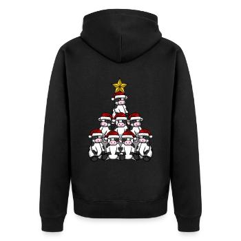Kuh Rind Weihnachtsbaum - Unisex Premium Bio Zip Hoodie - Schwarz - Hinten - Nico (187cm)