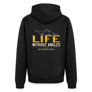 Live without Angles is Pointless Math Teacher - Unisex Premium Organic Zip Hoodie - black - Back - Nico (187cm)