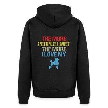 Cadeau de propriétaire de chien caniche - Veste à capuche bio Premium Unisexe - noir - Dos - Nico (187cm)