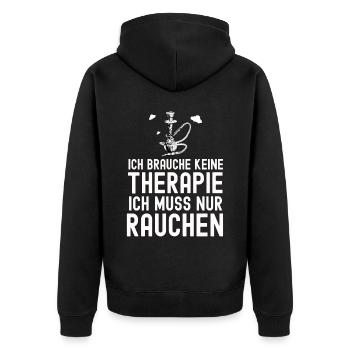 Shisha Geschenk für Wasserpfeife Shishabar Pfeife - Unisex Premium Bio Zip Hoodie - Schwarz - Hinten - Nico (187cm)