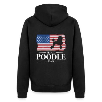 Cadeau de propriétaire de chien caniche - Veste à capuche bio Premium Unisexe - noir - Dos - Nico (187cm)