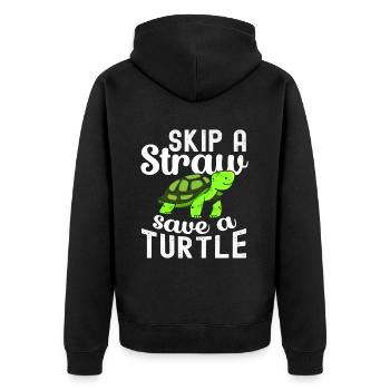 Tortue Détendue Chill Mer Océan Plage - Veste à capuche bio Premium Unisexe - noir - Dos - Nico (187cm)