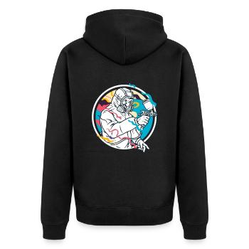 Peintre Pistolet à peinture - Veste à capuche bio Premium Unisexe - noir - Dos - Nico (187cm)