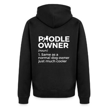 Cadeau pour propriétaire de chien caniche - Veste à capuche bio Premium Unisexe - noir - Dos - Nico (187cm)