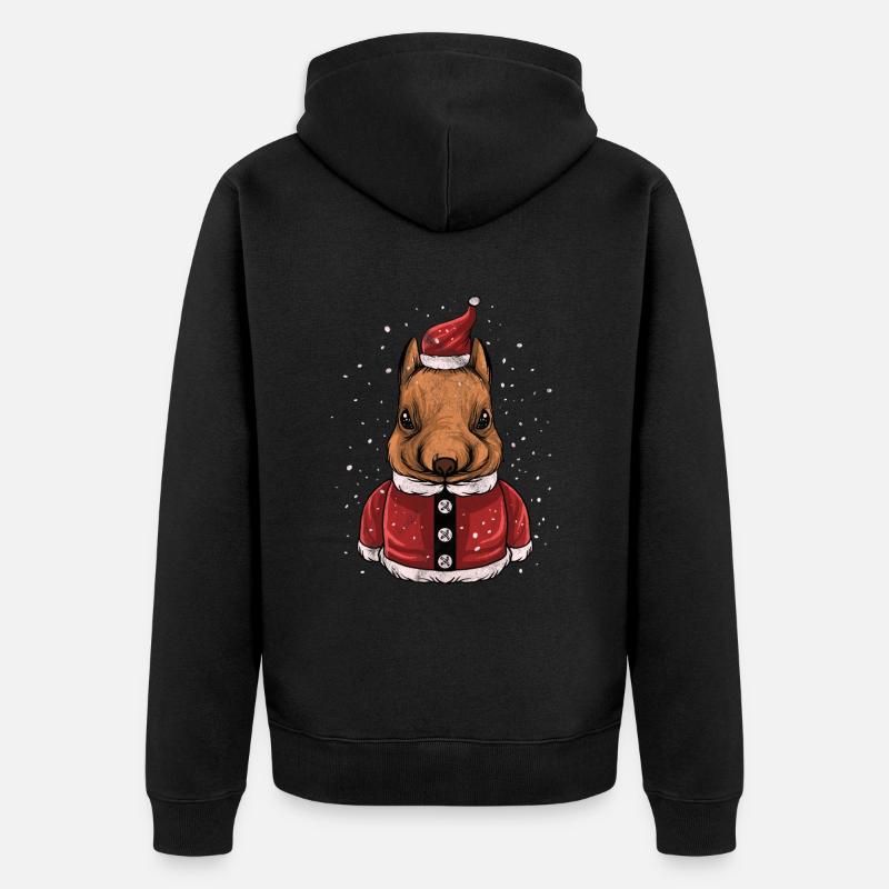 Noël Ugly Noël Noël Écureuil - Veste à capuche bio Premium Unisexe - noir