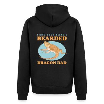 Bearded Dragon Dad Bearded Dragon Reptiles Gift - Unisex Premium Organic Zip Hoodie - black - Back - Nico (187cm)
