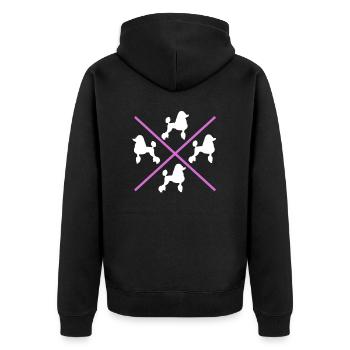 Cadeau de propriétaire de chien caniche - Veste à capuche bio Premium Unisexe - noir - Dos - Nico (187cm)