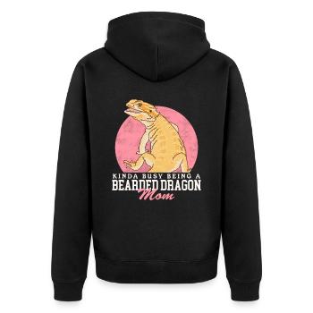 Bearded Dragon Mom Reptiles Bearded Dragons Gift - Unisex Premium Organic Zip Hoodie - black - Back - Nico (187cm)