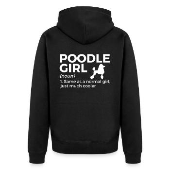 Cadeau pour propriétaire de chien caniche - Veste à capuche bio Premium Unisexe - noir - Dos - Nico (187cm)