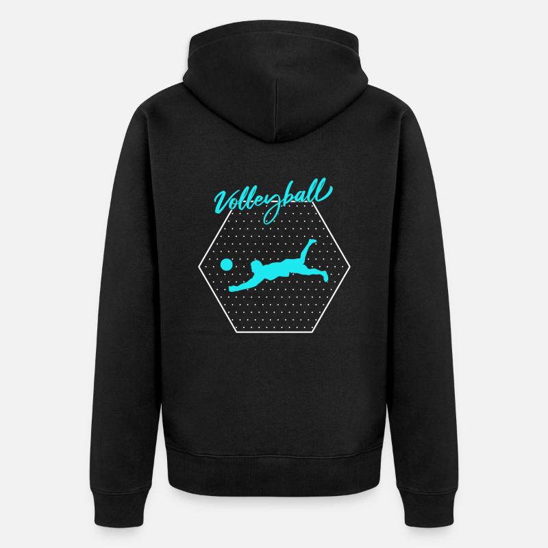 Volleyball - Unisex Premium Bio Zip Hoodie - Schwarz