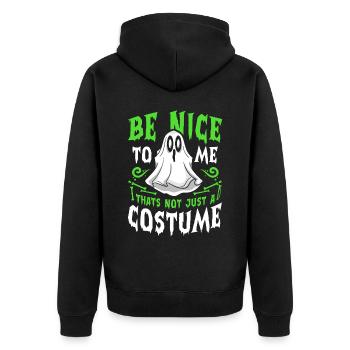 Halloween Tshirt Halloweenparty Mörder Killer Tod - Unisex Premium Bio Zip Hoodie - Schwarz - Hinten - Nico (187cm)